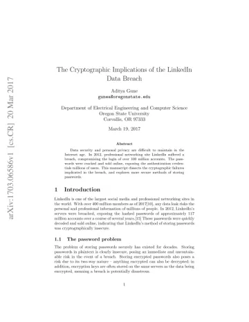 The Cryptographic Implications of the LinkedIn Data Breach